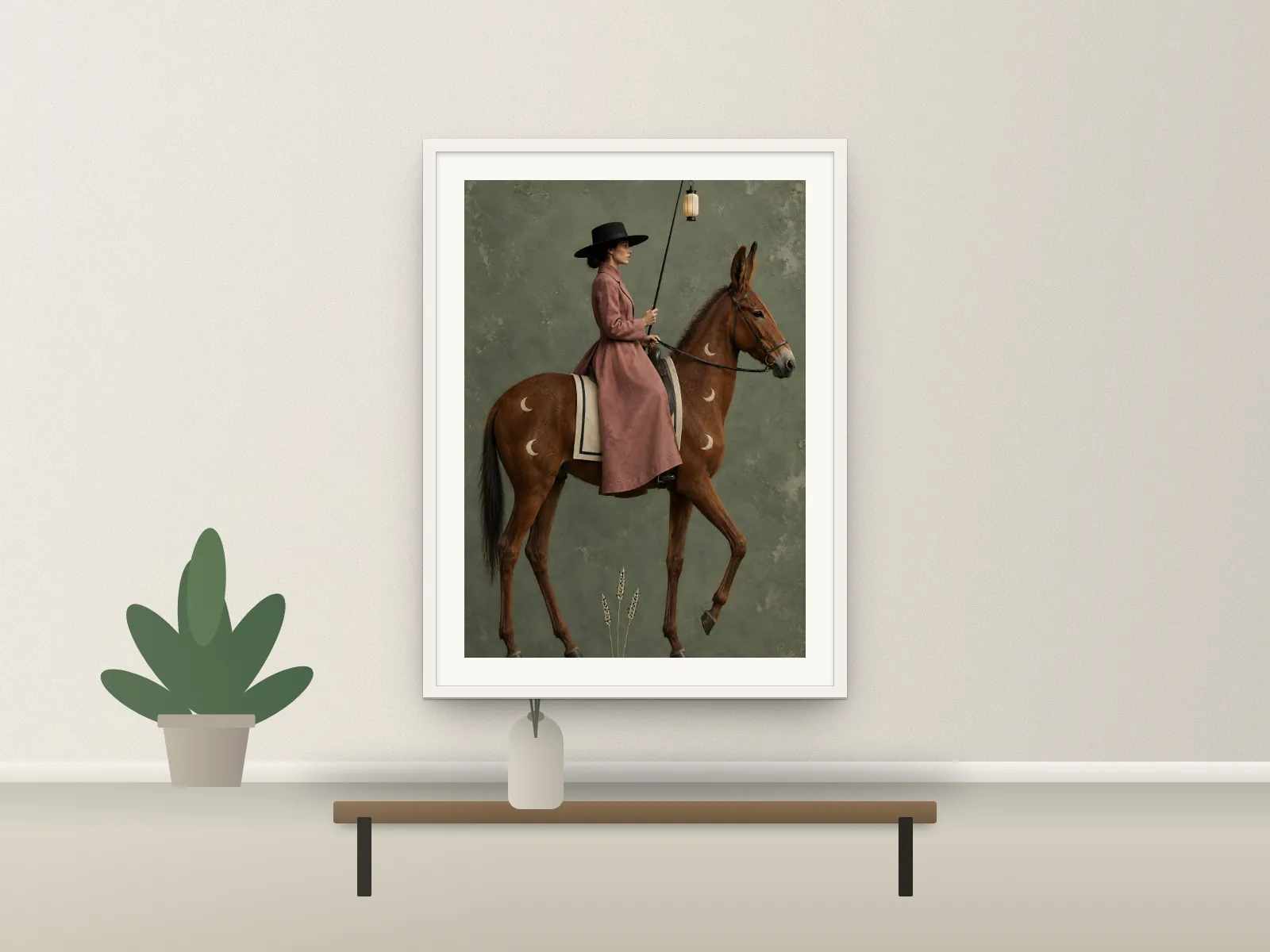 Chestnut Mule, Lantern in a hallway