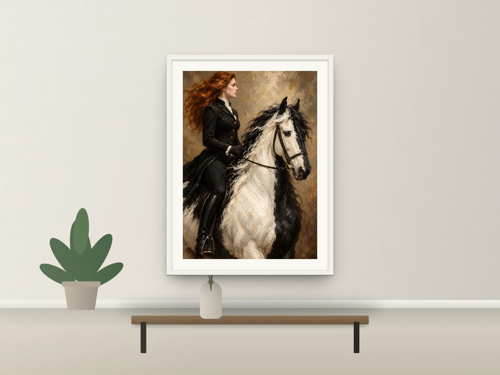 Copper and Piebald in a hallway