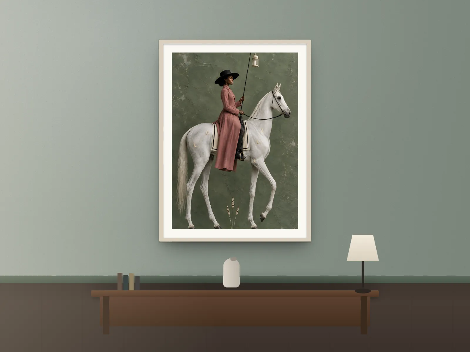 Grey Horse, Lantern in a study