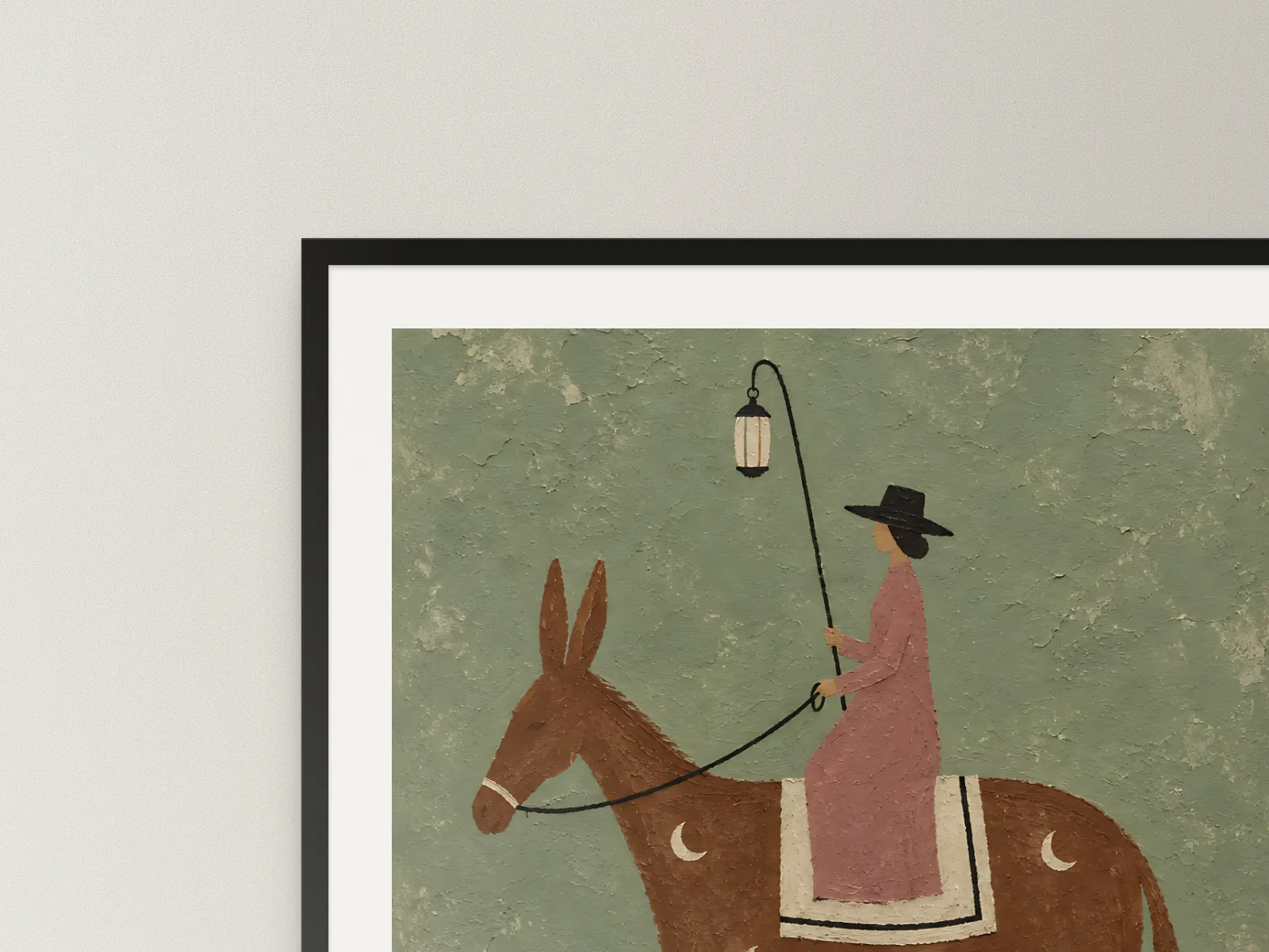 Close-up of a framed print